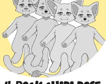 4 Pack Chibi Base Adopt Furry