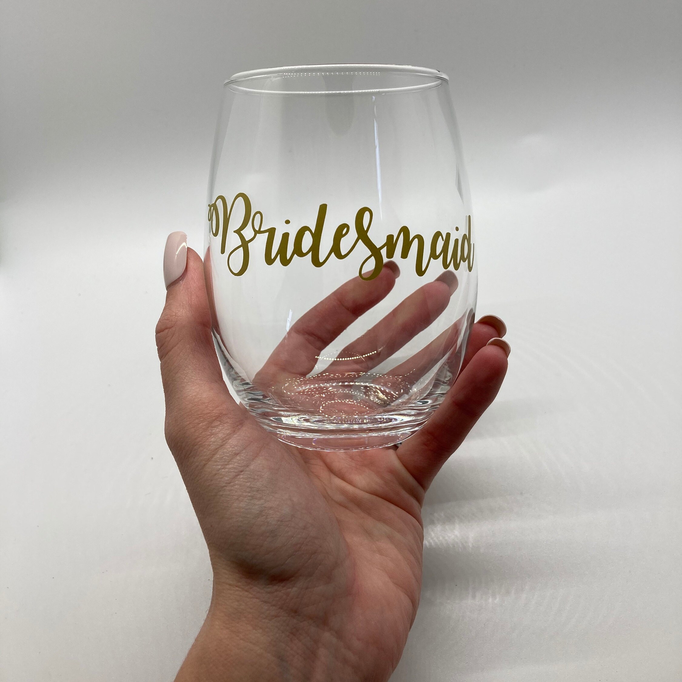 Bridesmaid Wine Glass Stemless Wine Glass Bridesmaid Etsy UK