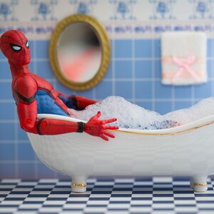 Spider Man photographic print &#39;Spider in the bath&#39;