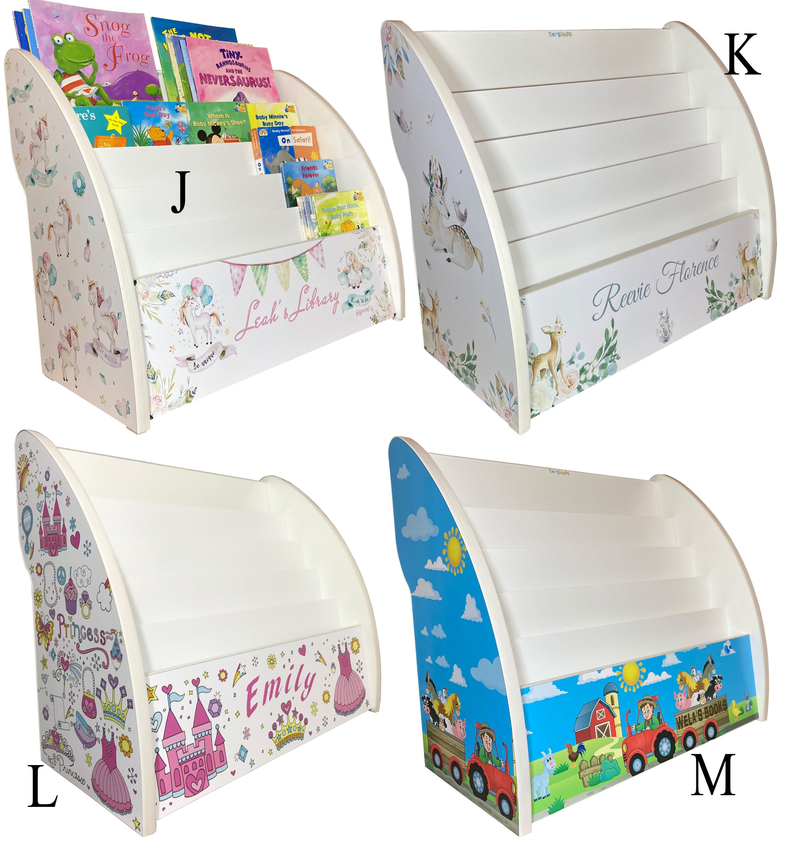 Personalised kids book shelf child's bookcase kids book Etsy