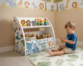 Personalised Boys Toy Organiser | Dinosaur, Space, Transport Themes | Ages 1-5 | UK Handmade