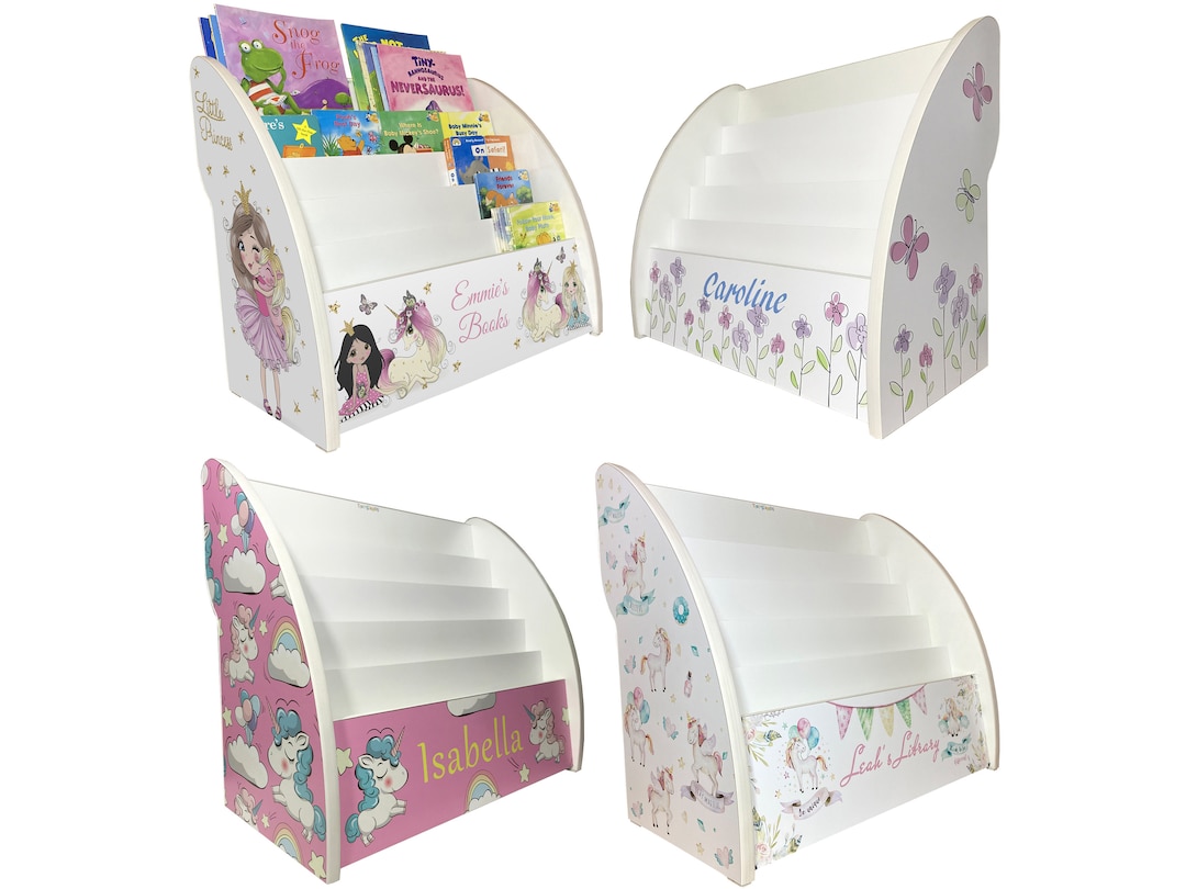 Personalised Girls Bookcase Girls Bookshelf 2 Sizes & Many Themes Fully ...