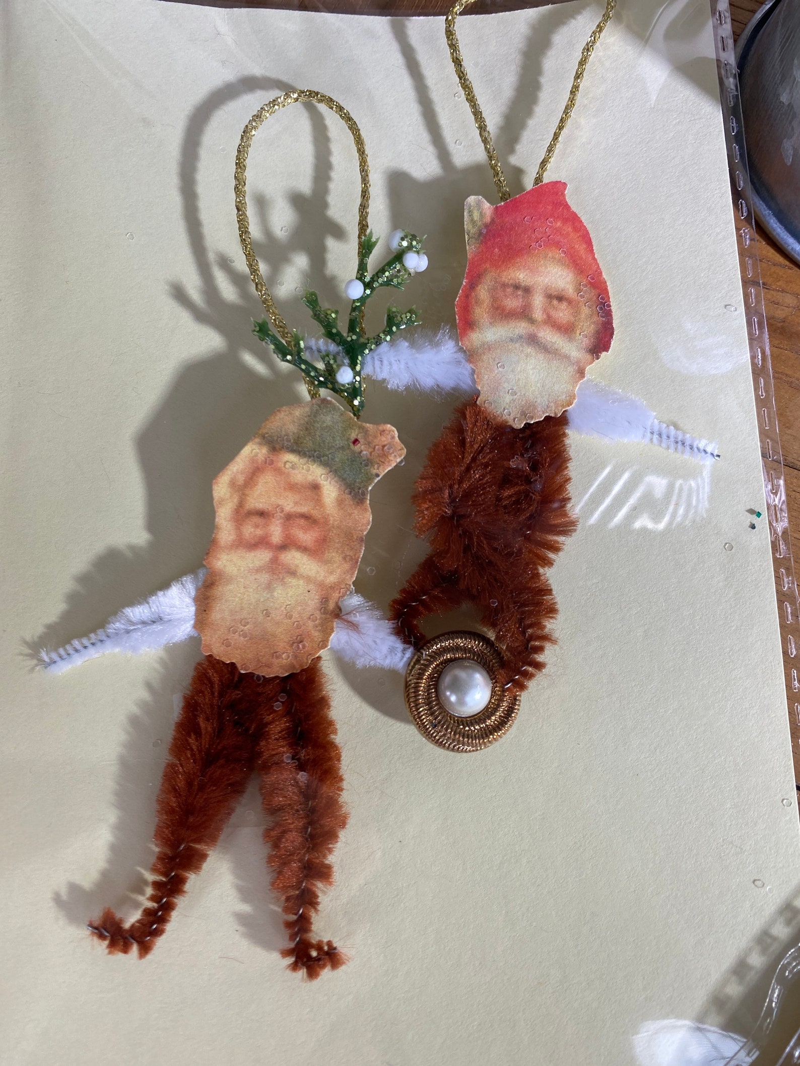 Bump Chenille Santa Bump Chenille Ornaments Etsy