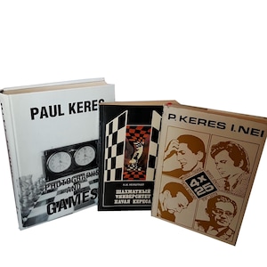 Chess Book, Chess Book Collection, Old Chess Book, Chess Book in Estonian, Chess Book in Different Languages, P.Keres Chess Book, Rare Book