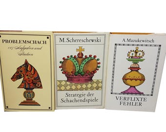 Chess Book, Chess Book Collection, Theory of Chess, Vintage Chess Book, Rare Chess Book in German, Chess Player Library, Bundle Chess Books