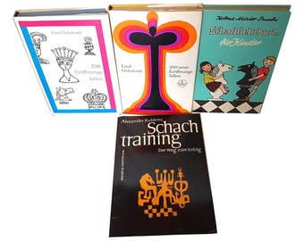 Chess Book, Chess Book Collection, Old Chess Book, Vintage Chess Book, Rare Chess Book in German, Chess Player Library, Bundle Chess Books