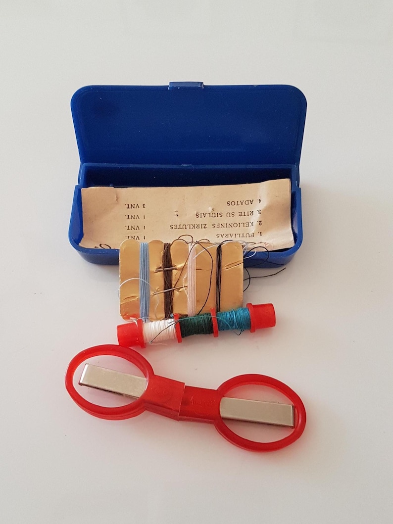 Travel Thread Set Mini Travel Thread Set in Plastic Box, Soviet Travel Thread Set ...