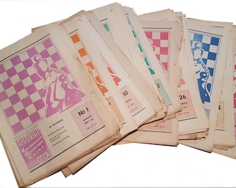 Vintage Russian Chess Newspapers, 1986-1990 Full Set