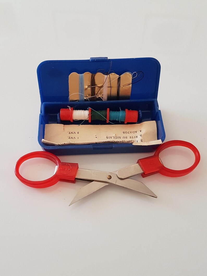 Travel Thread Set Mini Travel Thread Set in Plastic Box, Soviet Travel Thread Set ...