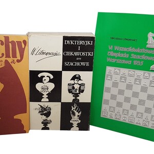 Chess Book Collection, Old Chess Book, History of Chess, Vintage Chess Book, Chess Book in Polish, Chess Player Library, Bundle Chess Books