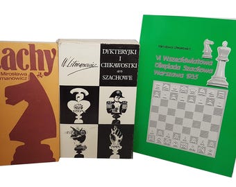 Schachbuch-Sammlung, altes Schachbuch, Geschichte des Schachs, Vintage Schachbuch, Schachbuch in polnischer Sprache, Bibliothek für Schachspieler, Bundle-Schachbücher