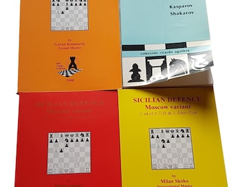Schachbuchsammlung, Altes Buch, Vintage Schachbuch, Sizilianische Verteidigung, Caro-Kann-Verteidigung, Schachliteratur, Bündel-Buch, Bündel-Schachbuch