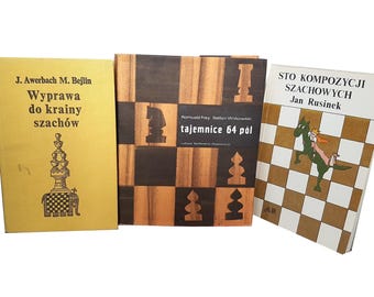 Libro de ajedrez antiguo, Historia del ajedrez, Libro de ajedrez antiguo, Libro de ajedrez raro en polaco, Biblioteca de ajedrecistas, Libros de ajedrez en paquete, Composición de ajedrez