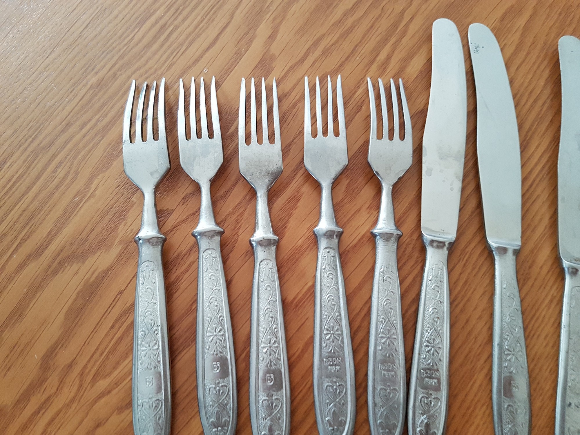 Vintage cutlery set of knives and forks authentic heavy Etsy 日本