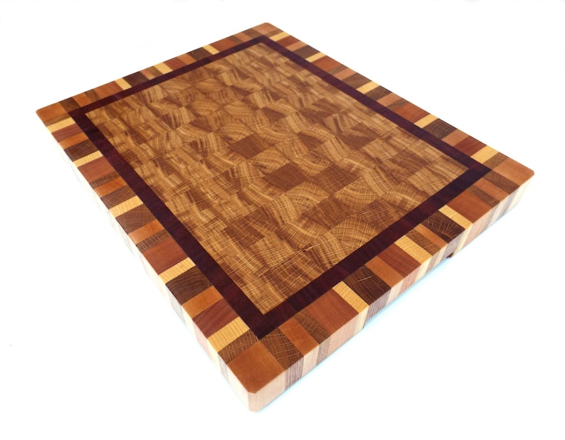 Made from oak sapele Perfect wedding gift! Big End Grain Cutting Board ash maple and cherry end grain cutting board