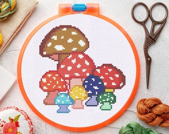 Mushroom Cottagecore Cross Stitch Pattern (Digital Download)