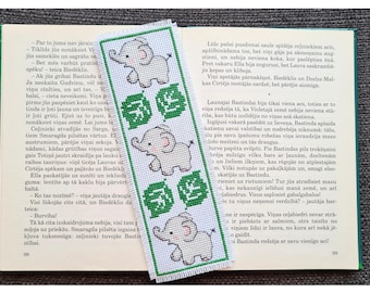 Elefant Lesezeichen Kreuzstich Muster PDF | Moderne Mini Lesezeichen Lesezeichen | Sofort Download