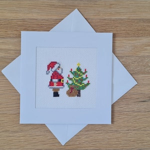 Carte de Noël au point de croix. Aida 14. DMC. Cette carte est prête à l'emploi. PAS un kit de point de croix.