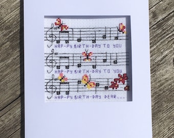 Cross Stitch Pattern PDF. Digital Download. Happy Birthday.