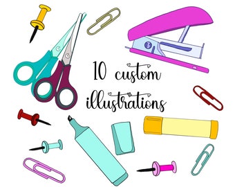 10 Object custom illustrations of your choice, digital files, 300 dpi, clipart, custom drawing, personalised gift.