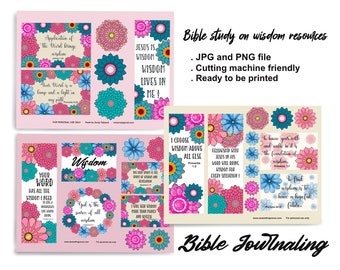 Wisdom Bible Journal Bundle from Proverbs and other Bible verses/ Blank templates included to print out and write your own notes