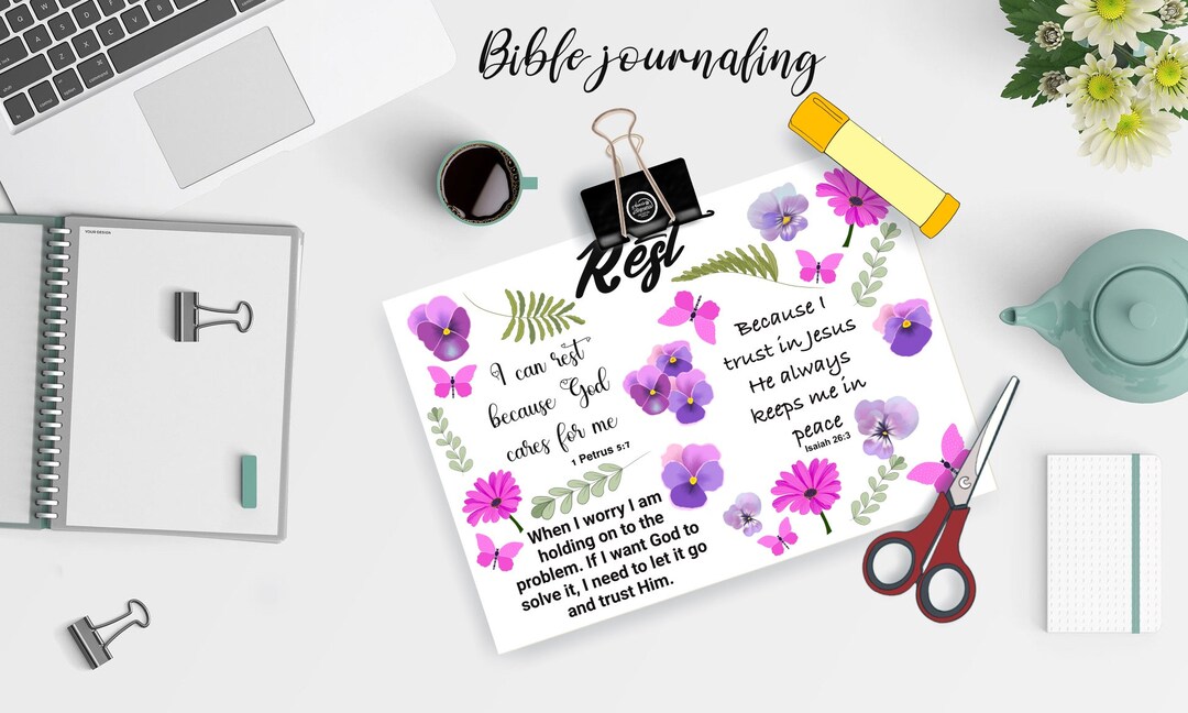 Rest in God Bible Journaling Printable Page/scrapbook Resource/creative ...