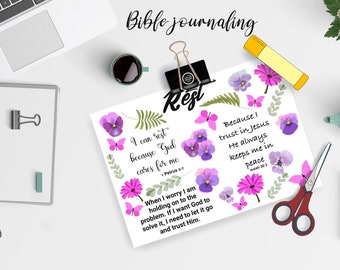 Rest in God Bible journaling printable page/Scrapbook resource/creative projects.