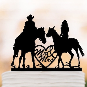 western wedding cake topper with Horse wedding cake topper mr and mrs horse Riding cowboy cowgirl wedding cake topper, outdoor wedding