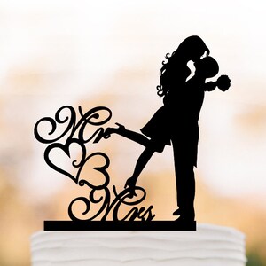 Mr and Mrs Wedding Cake topper, bride and groom silhouette wedding cake decoration, funny wedding cake toppers