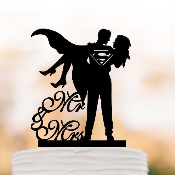 custom Wedding Cake topper with mr and mrs, bride and groom silhoette cake topper