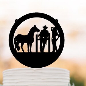 cowboy und cowgirl hochzeit kuchen topper mit pferd cowboys etsy