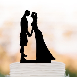 Scottish groom kilt Wedding Cake topper of people, wedding cake toppers unique, wedding cake topper figurine, wedding cake topper