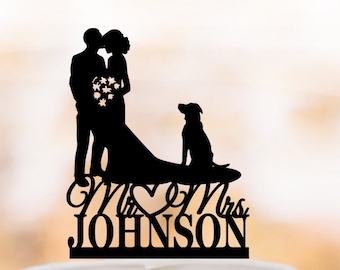 Wedding Cake Topper With Dog Etsy