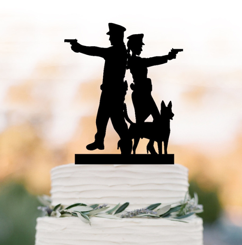 Police Cake Topper With Dog Police Wedding Cake Toppers With Etsy