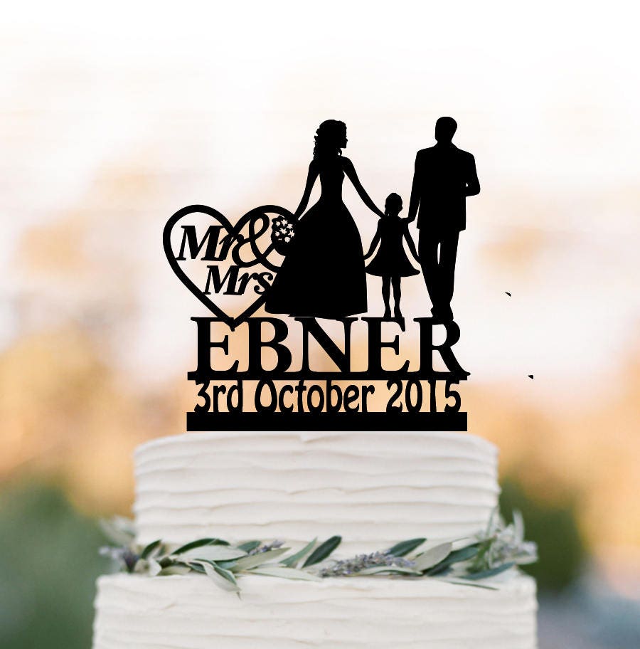 Family Wedding Cake topper with doughter bride and groom | Etsy