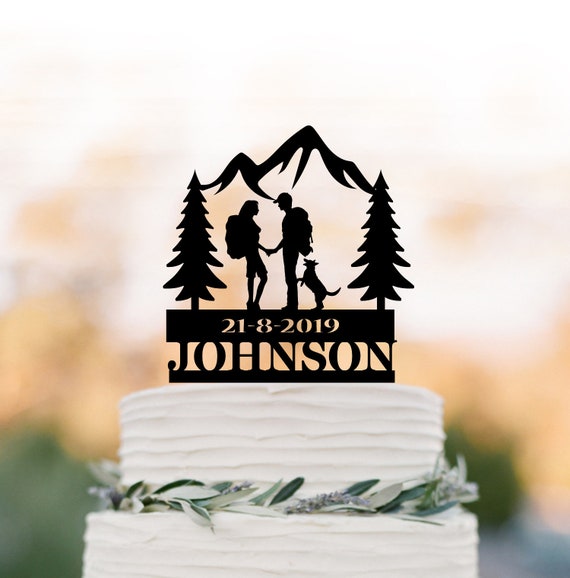Personnalise Wedding Cake Topper Randonnee Mariage Montagne Etsy