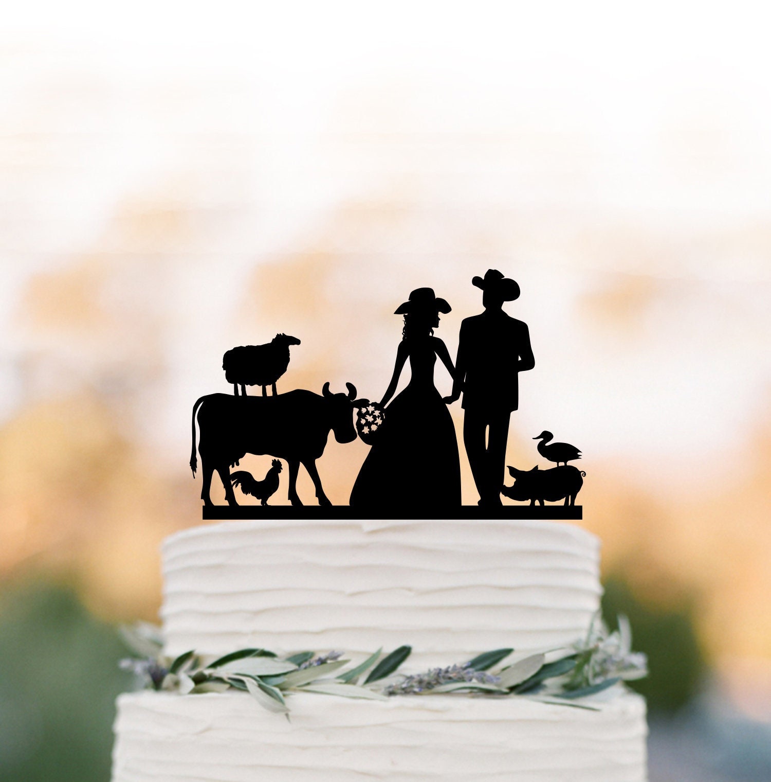 sheep wedding cake topper,anniversary cake topper,couple cake topper
