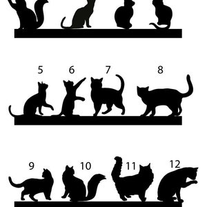 cat Cake topper, wedding cake topper, cats Silhouette cupcake toppers