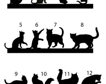 cat Cake topper, wedding cake topper, cats Silhouette cupcake toppers