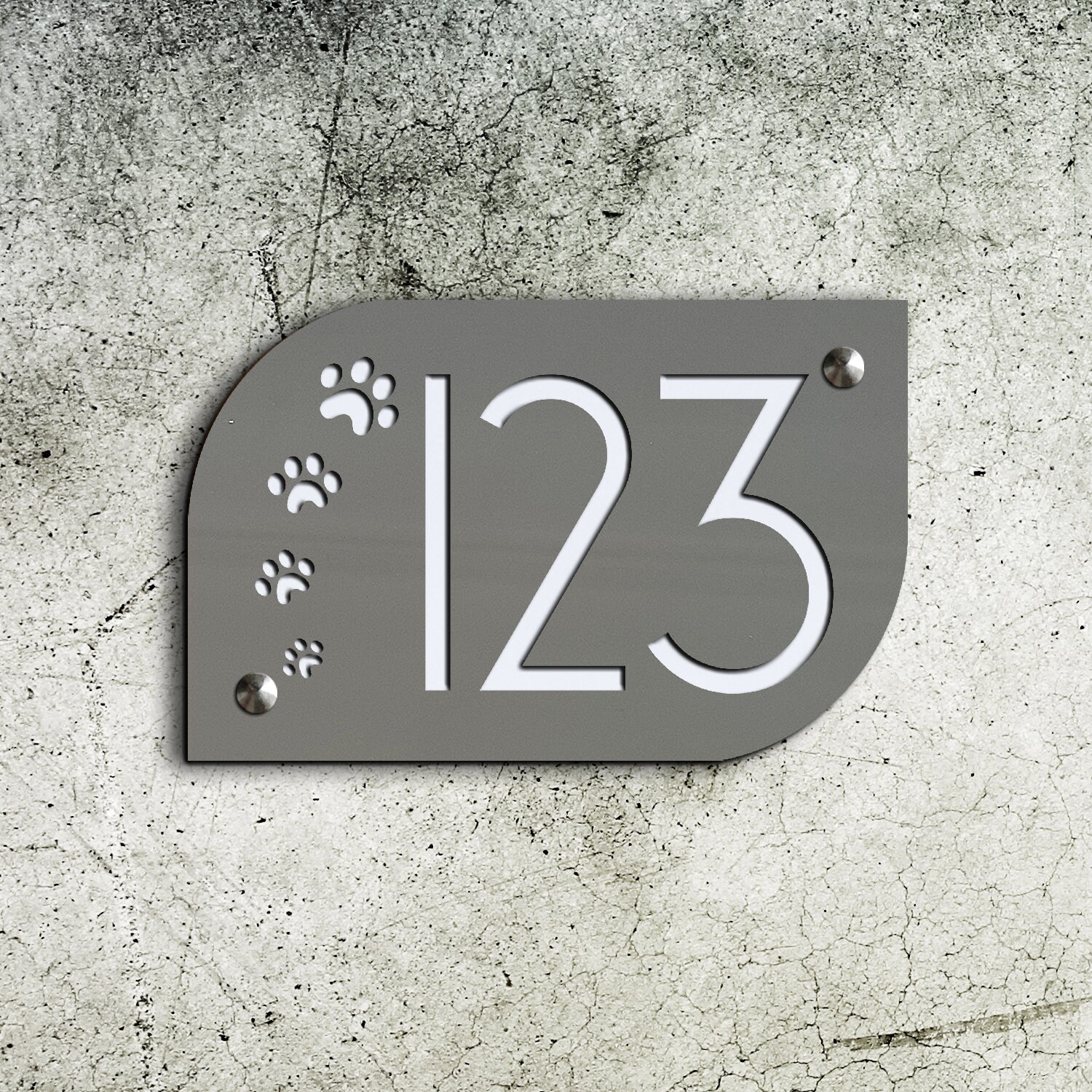 Unique House Numbers Adress Sign House Sign Plaque With Dog Etsy