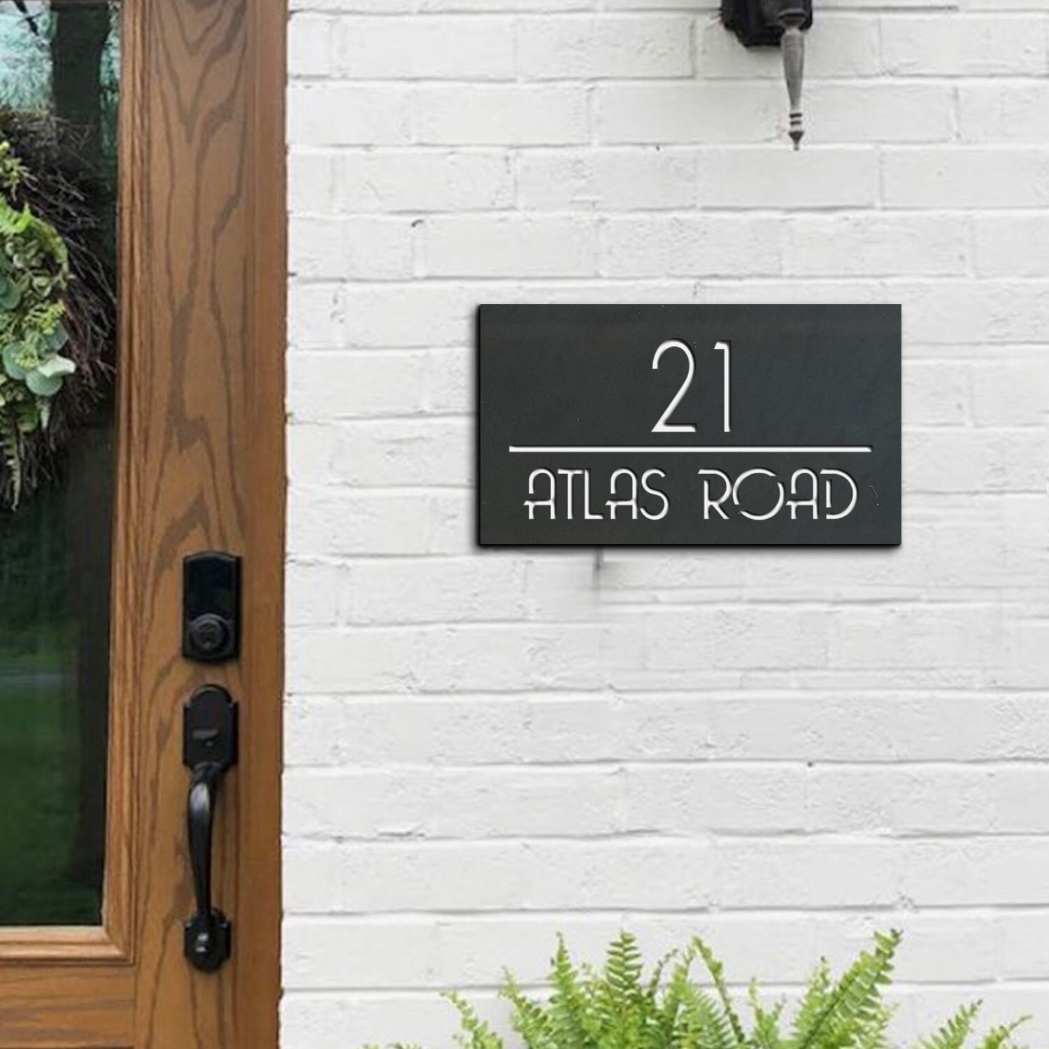 House numbers horizontal outdoor sign with letters address Etsy