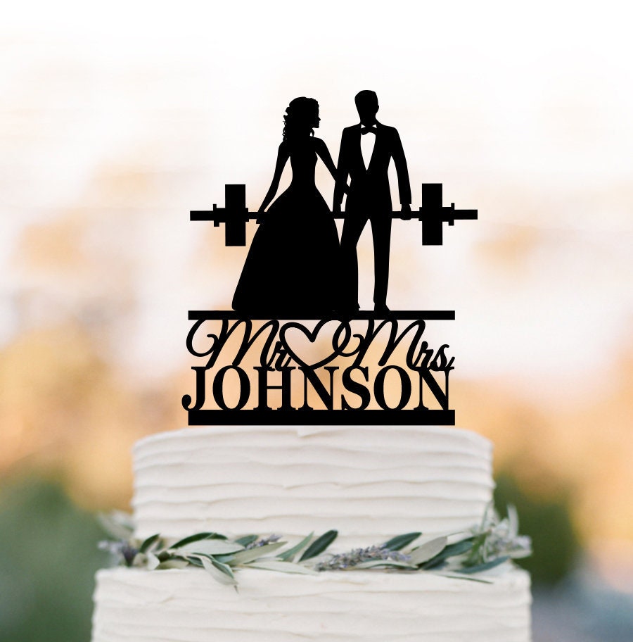 Personalized Wedding cake topper Fitness Couple wedding Cake | Etsy