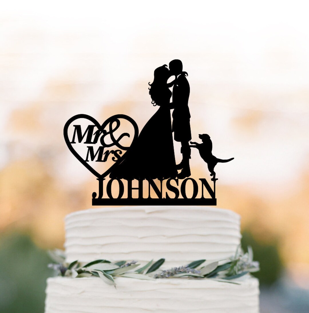 Scottish Wedding Cake Topper Bride and Groom With Kilt Silhouette ...