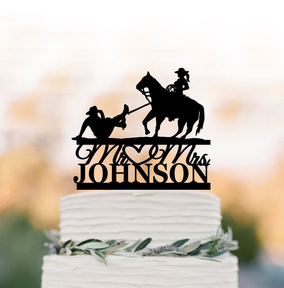 Cowboy Cake Topper Personalized Cowgirl Wedding Cake Topper Etsy