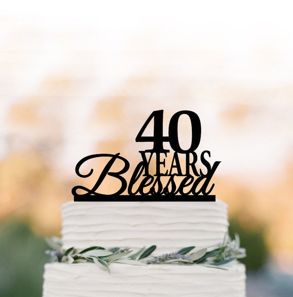 Overjas touw Higgins 40 jaar gezegend cake topper 40e verjaardagstaart topper | Etsy Nederland