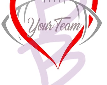 football heart etsy