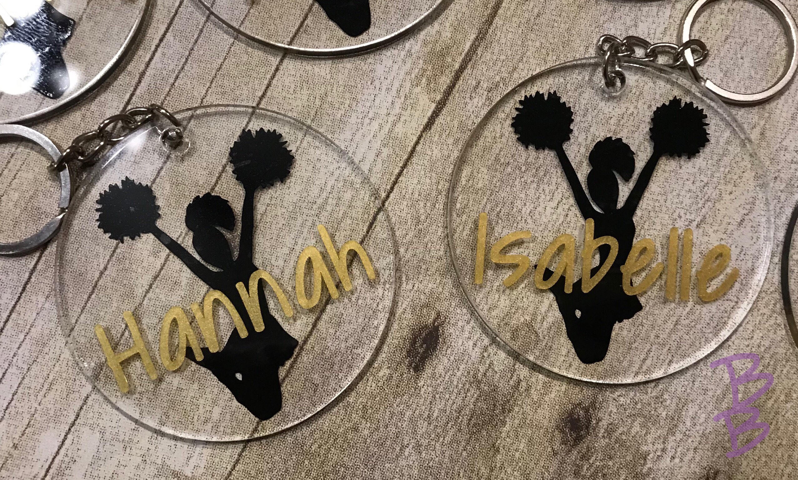 Personalized Cheerleader Keychain Cheerleading Keychains Etsy