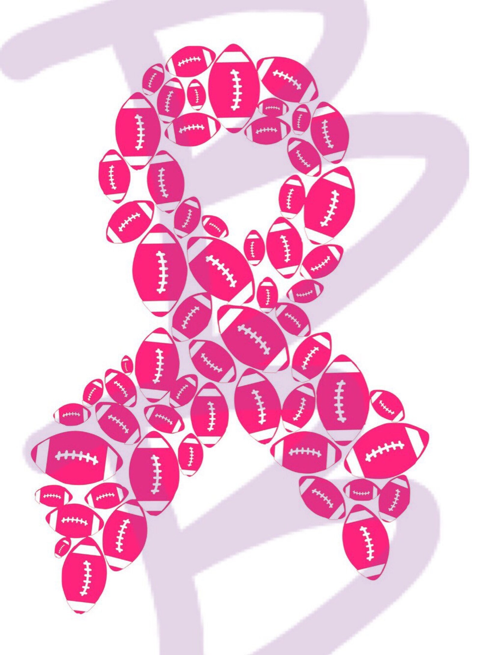 Breast Cancer Ribbon Footballs PNG Football Pink - Etsy