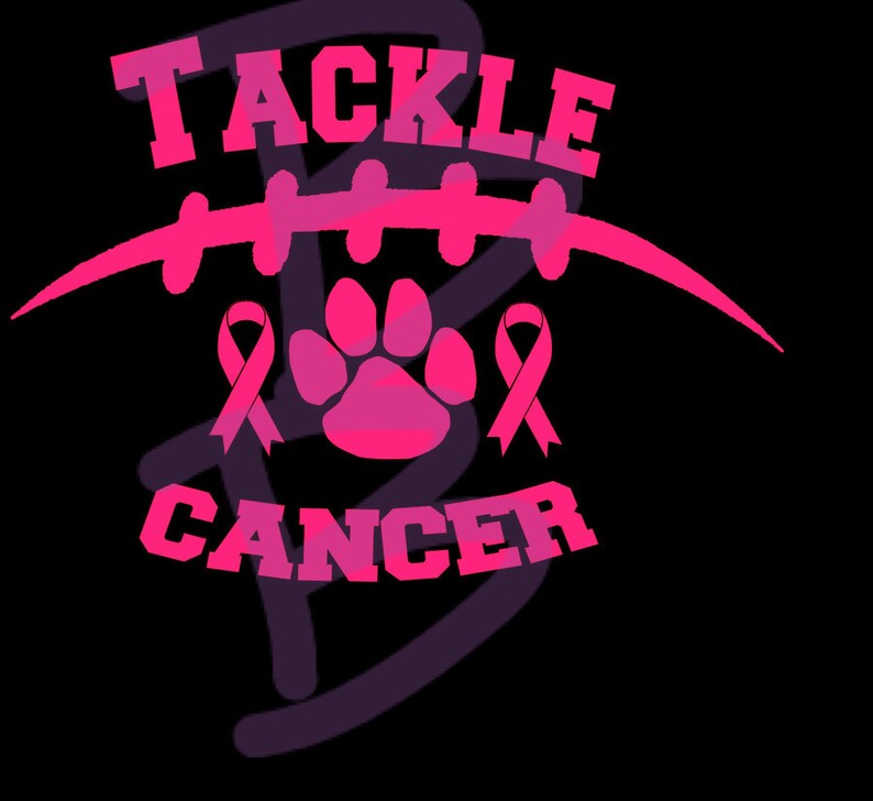 Breast Cancer Tackle Cancer Stitches Svg Football Pink Out - Etsy