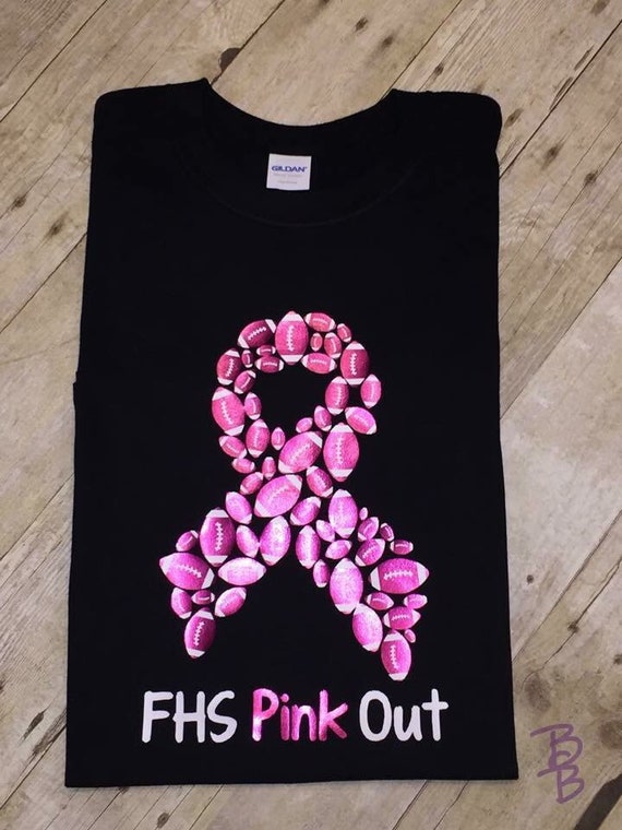 Cute Pink Ribbon Breast Cancer Awareness Football Pink Out Shirt - Teespix  - Store Fashion LLC